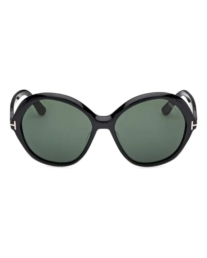 Tom Ford Sonnenbrille mit rundem Gestell - Schwarz Schwarz