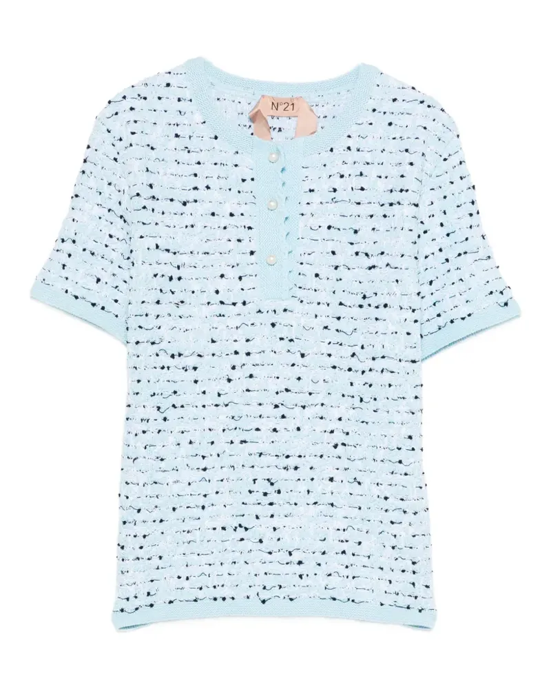 N° 21 round-neck knitted top - Blau Blau