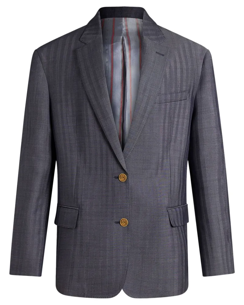 Etro Oversized-Jacke mit gravierten Logo-Knöpfen - Grau Grau