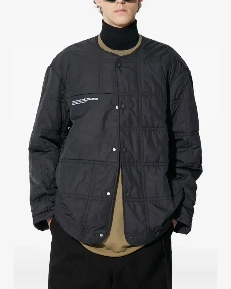 PANGAIA quilted buttoned jacket - Schwarz Schwarz