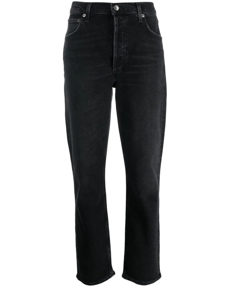 AGOLDE Riley Jeans mit hohem Bund Schwarz