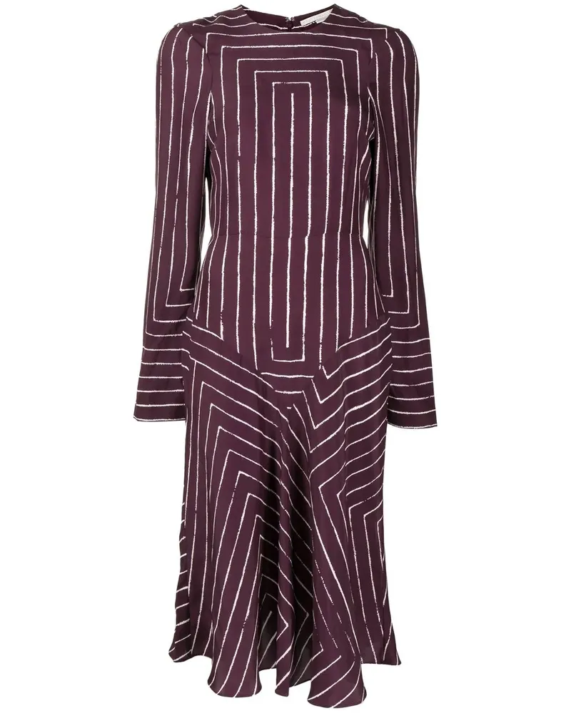 Stella McCartney Gestreiftes Midikleid - Rot Rot
