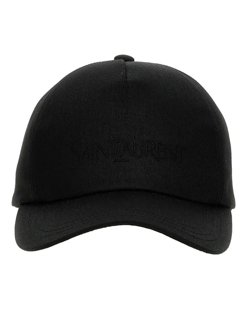 Saint Laurent logo-embroidered baseball hat - Schwarz Schwarz