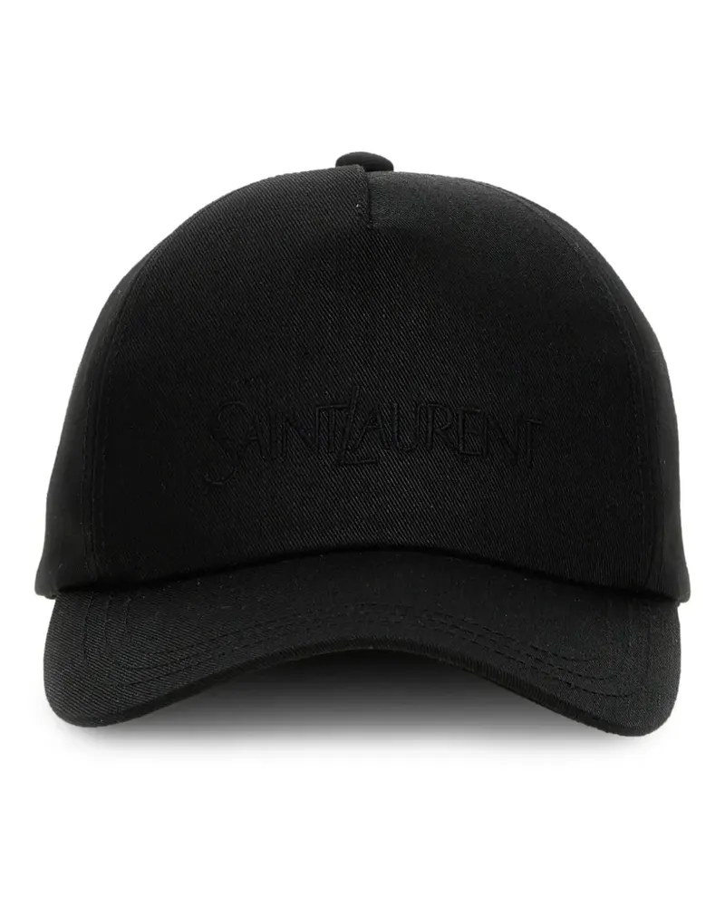 Saint Laurent Baseballkappe mit Logo-Stickerei - Schwarz Schwarz