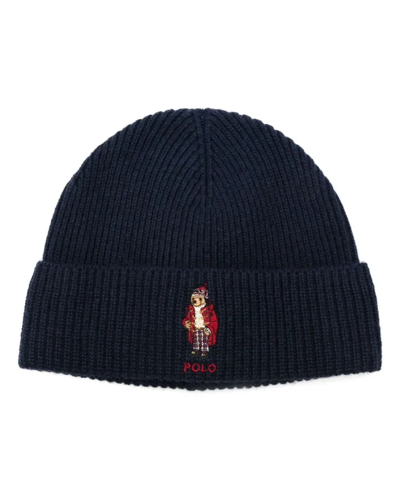 Ralph Lauren Beanie mit Polo Bear-Motiv - Blau Blau