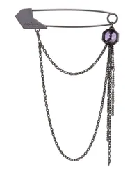 Yohji Yamamoto Anstecknadel aus Amethyst Schwarz