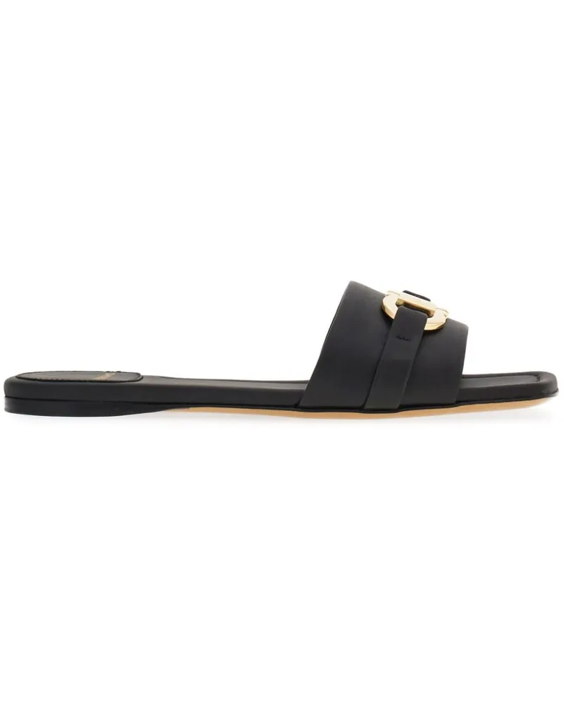 Ferragamo Leah Pantoletten aus Leder - Schwarz Schwarz