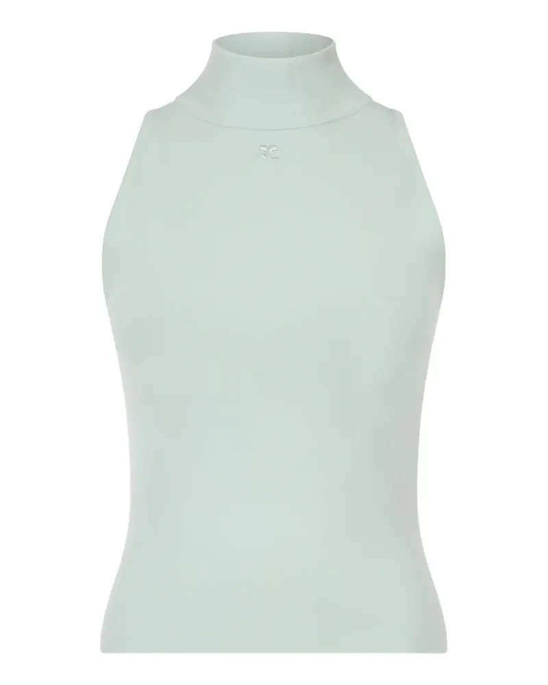 Courrèges Ärmelloser Heritage Pullunder mit Stehkragen - Grün Grün