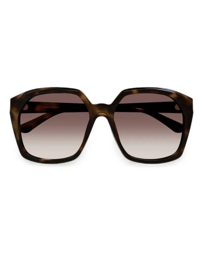 Chloé Sonnenbrille mit eckigem Gestell - Braun Braun