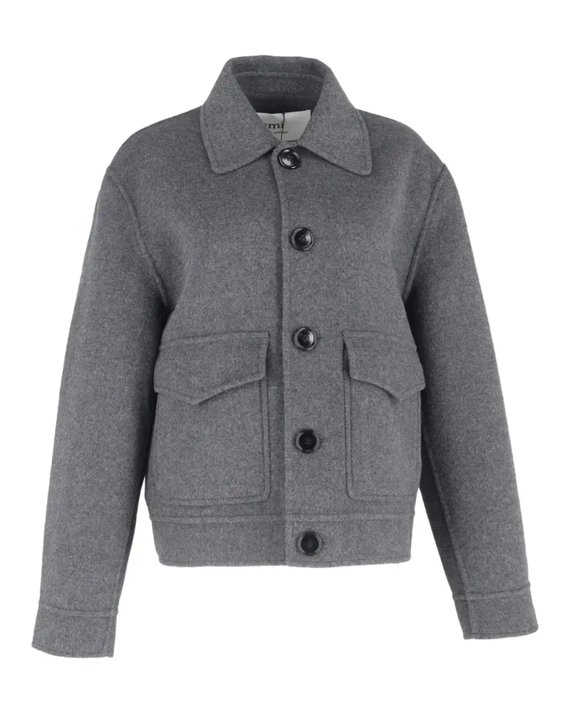 AMI Paris Boxy Fit double-face jacket - Grau Grau