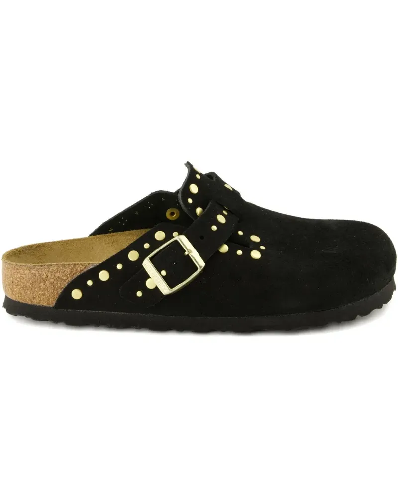 Birkenstock Boston Rivets suede mules - Schwarz Schwarz