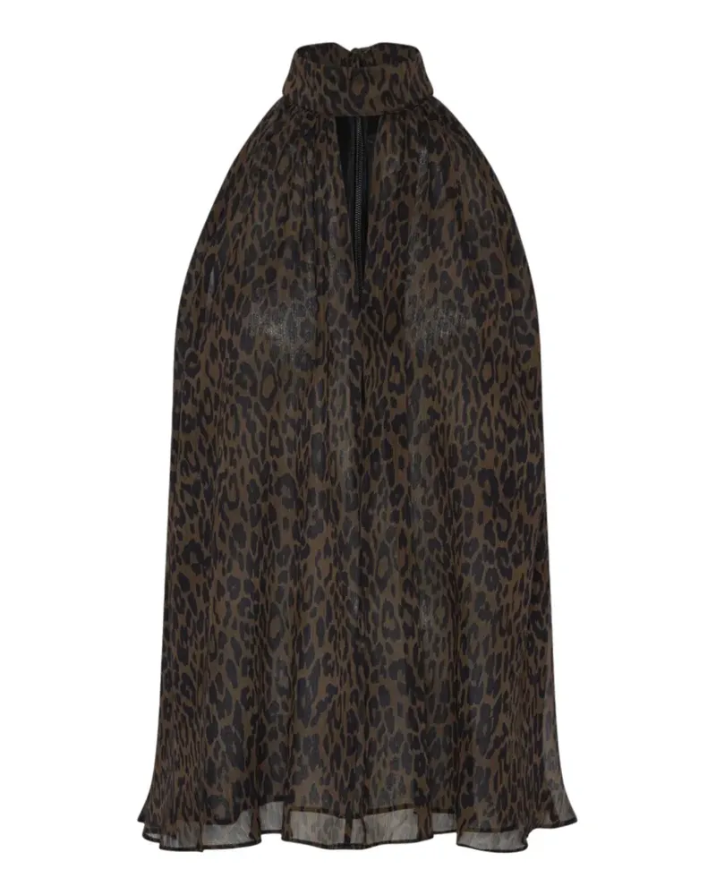 ROTATE Birger Christensen Neckholder-Top mit Leopardenprint - Braun Braun