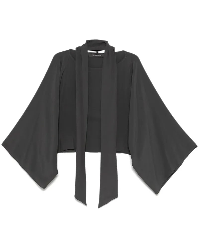 Federica Tosi Bluse mit Schal - Grau Grau