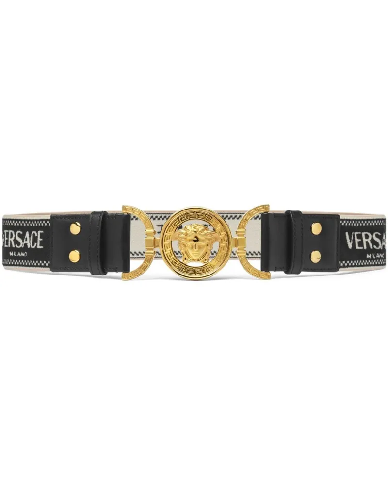 Versace Medusa '95 Jacquard-Gürtel Schwarz