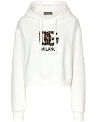 Dolce & Gabbana Hoodie mit Logo-Patch Weiß