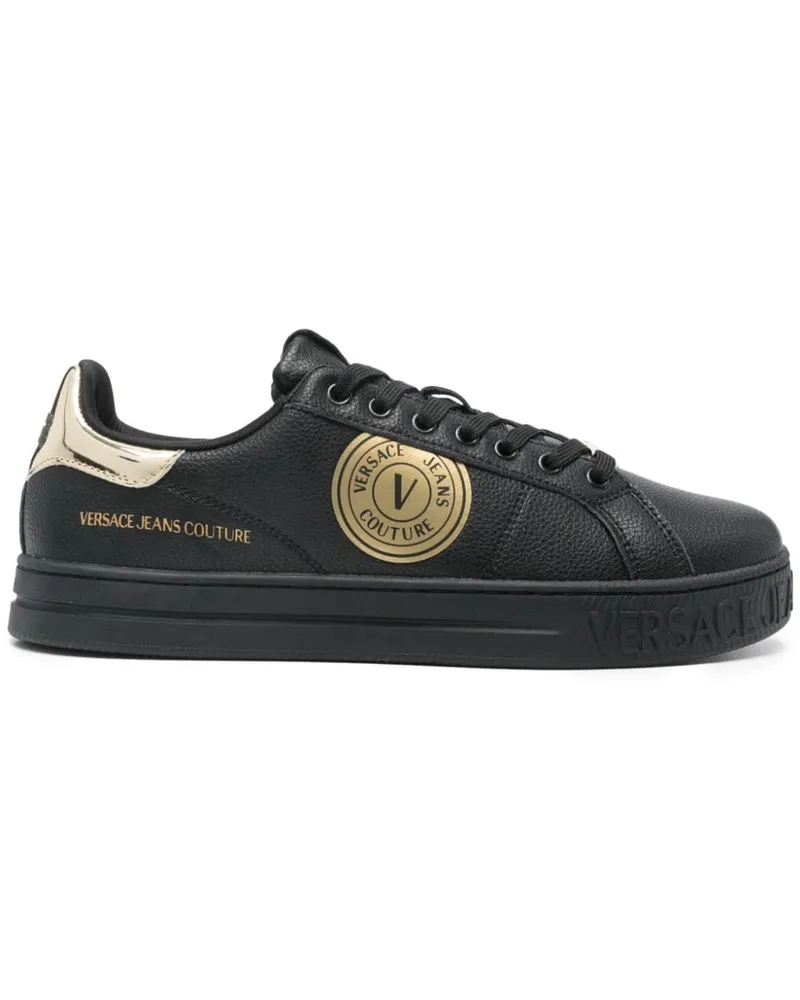 Versace Jeans Sneakers mit Logo-Print - Schwarz Schwarz