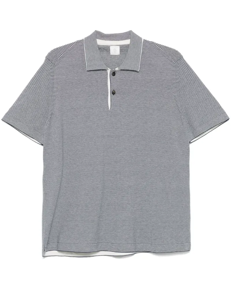 Eleventy Gestreiftes Poloshirt - Blau Blau