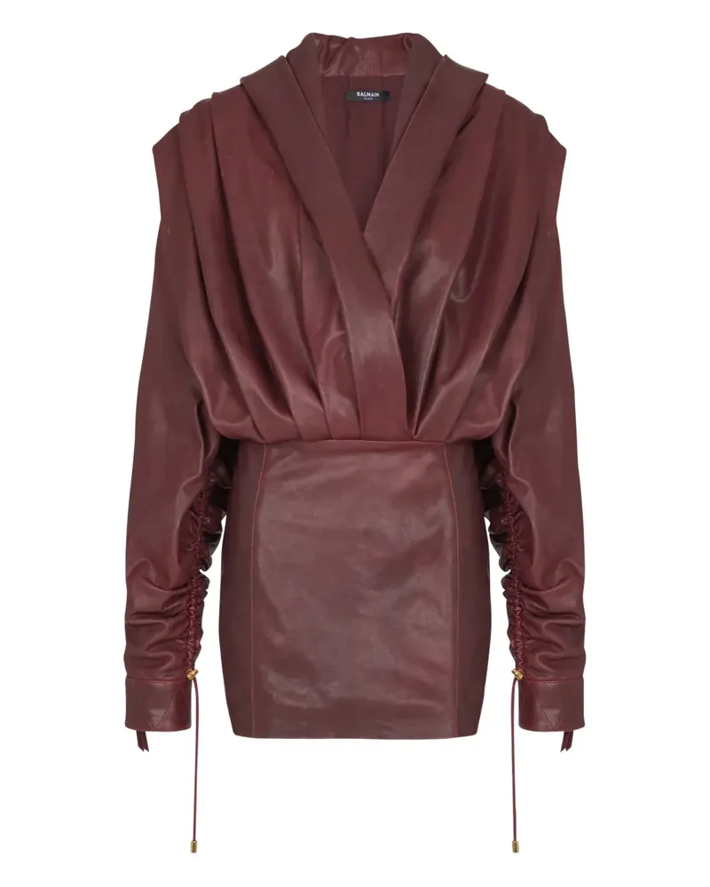 Balmain Minikleid mit Kapuze - Rot Rot