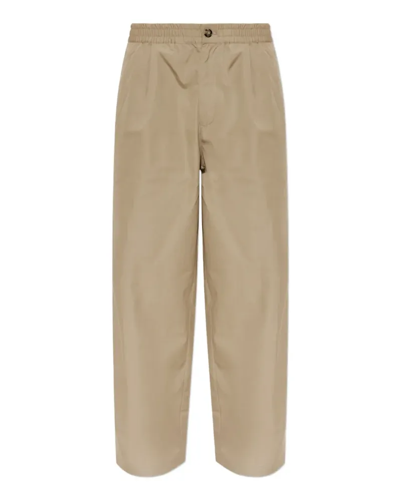 Emporio Armani Hose aus Baumwoll-Popeline mit elastischem Bund - Nude Nude