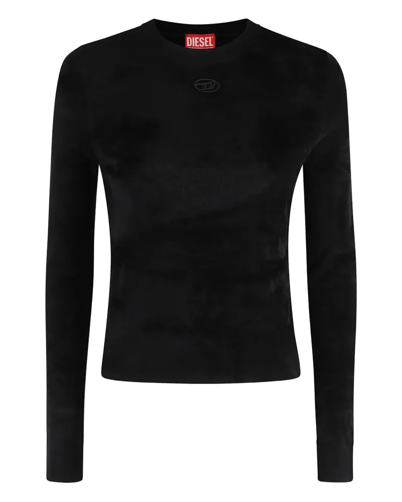 Diesel T-Shirt mit Logo-Stickerei - Schwarz Schwarz