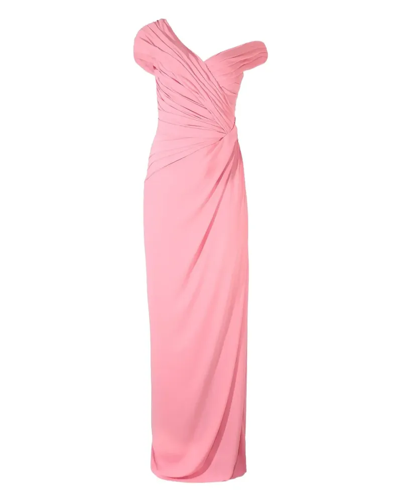 Monique Lhuillier off-shoulder draped gown - Rosa Rosa