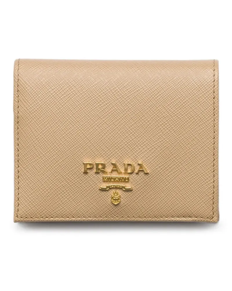 Prada Kleines Portemonnaie aus Saffiano-Leder - Nude Nude