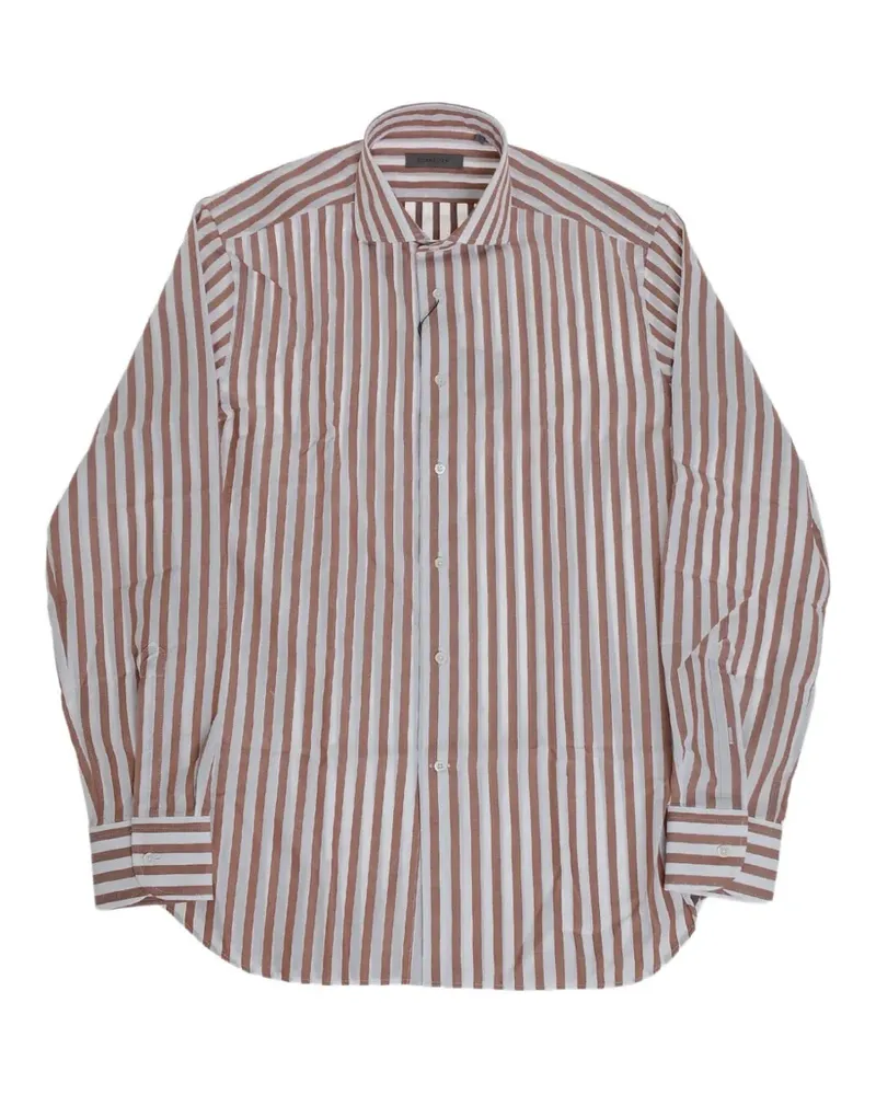 Corneliani striped French-collar shirt - Braun Braun