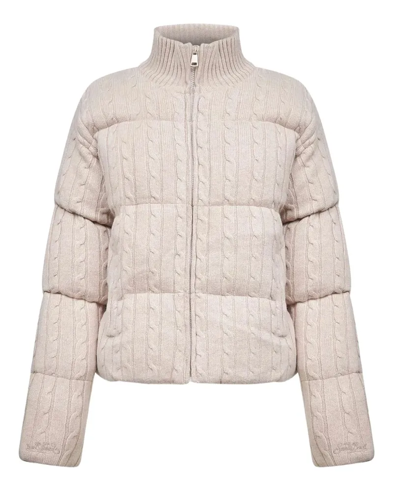 MC2 Saint Barth cable-knit quilted coat - Nude Nude