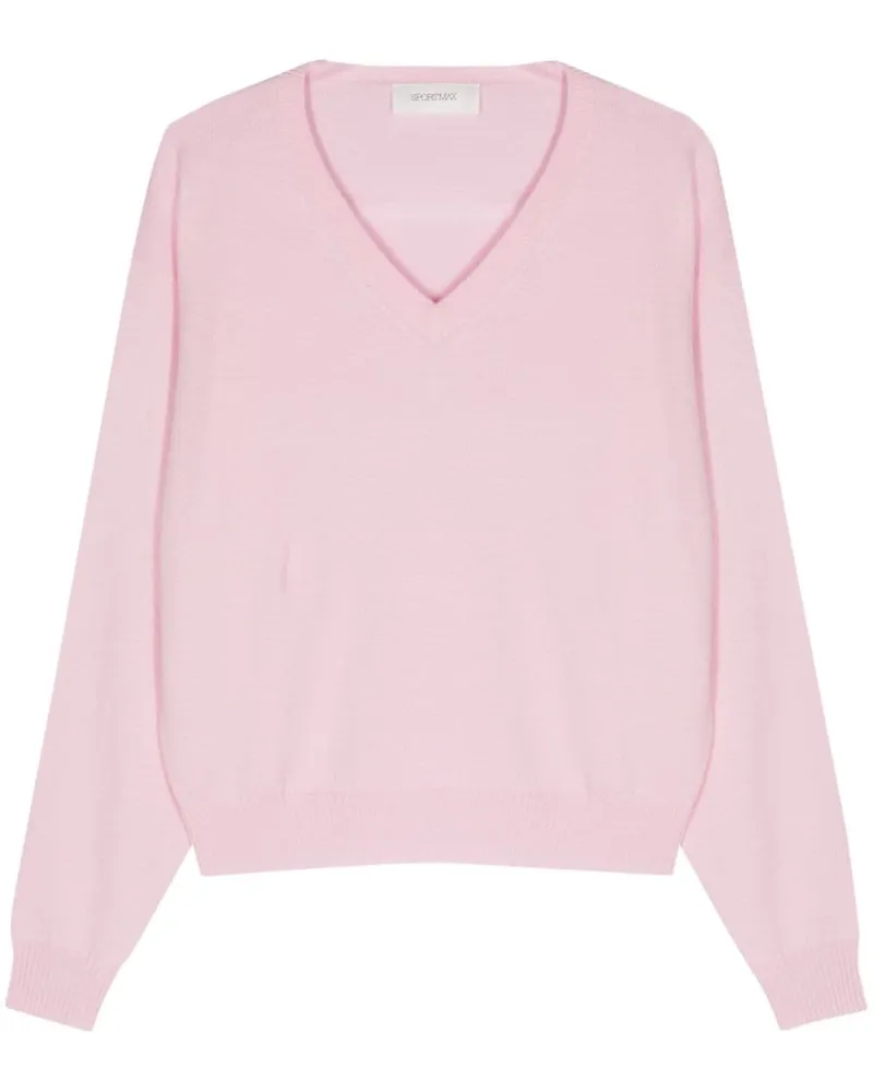 SPORTMAX Etruria Pullover mit V-Ausschnitt Rosa