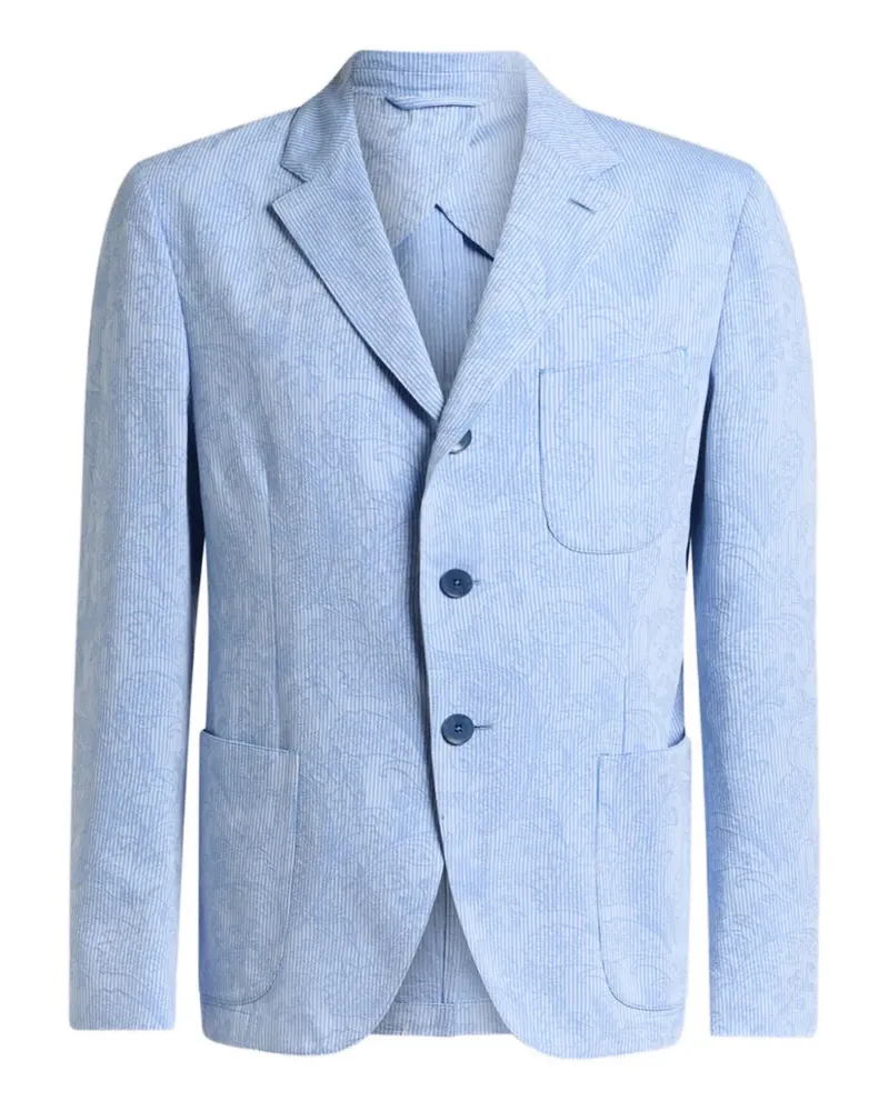 Etro striped single-breasted jacket - Blau Blau