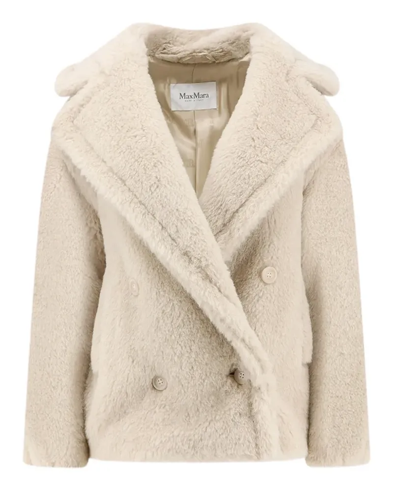 Max Mara Doppelreihige Jacke aus Fake Fur - Nude Nude