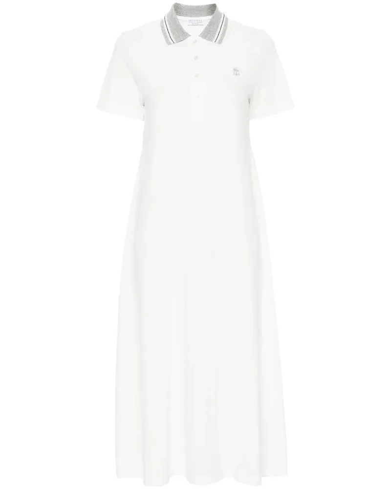 Brunello Cucinelli Kleid mit Poloshirtkragen - Weiß Weiß