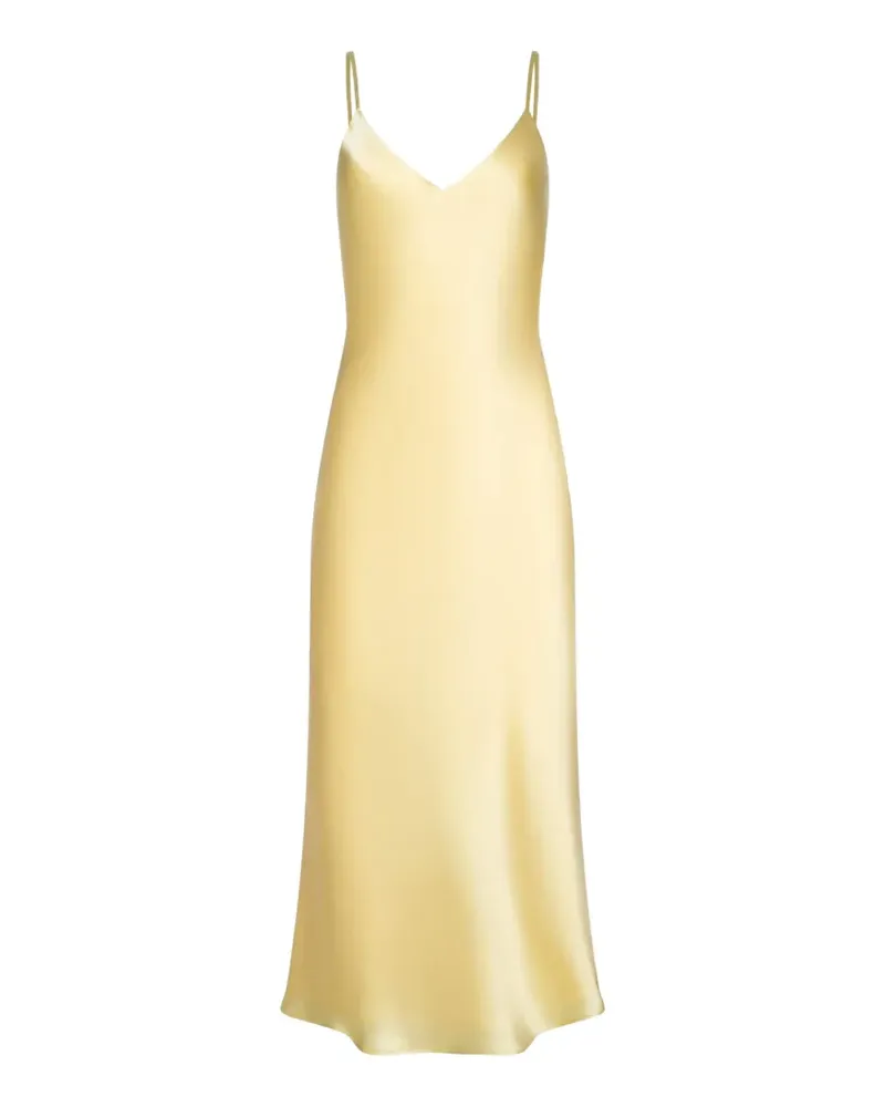 L'Agence Seridie silk midi slip dress - Gelb Gelb