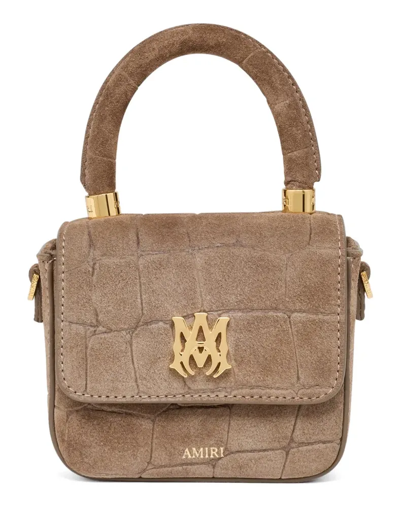 Amiri Nano Ma Ledertasche mit Kroko-Effekt - Braun Braun