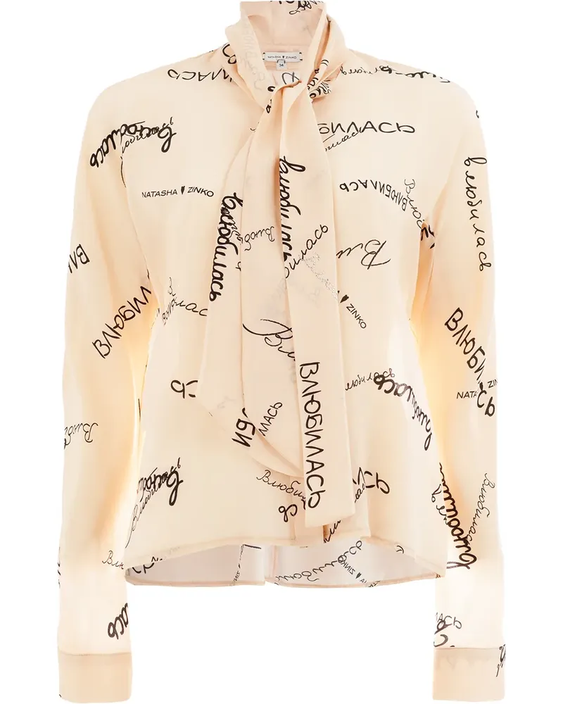 Natasha Zinko Bluse mit Schleifenkragen - Nude Nude