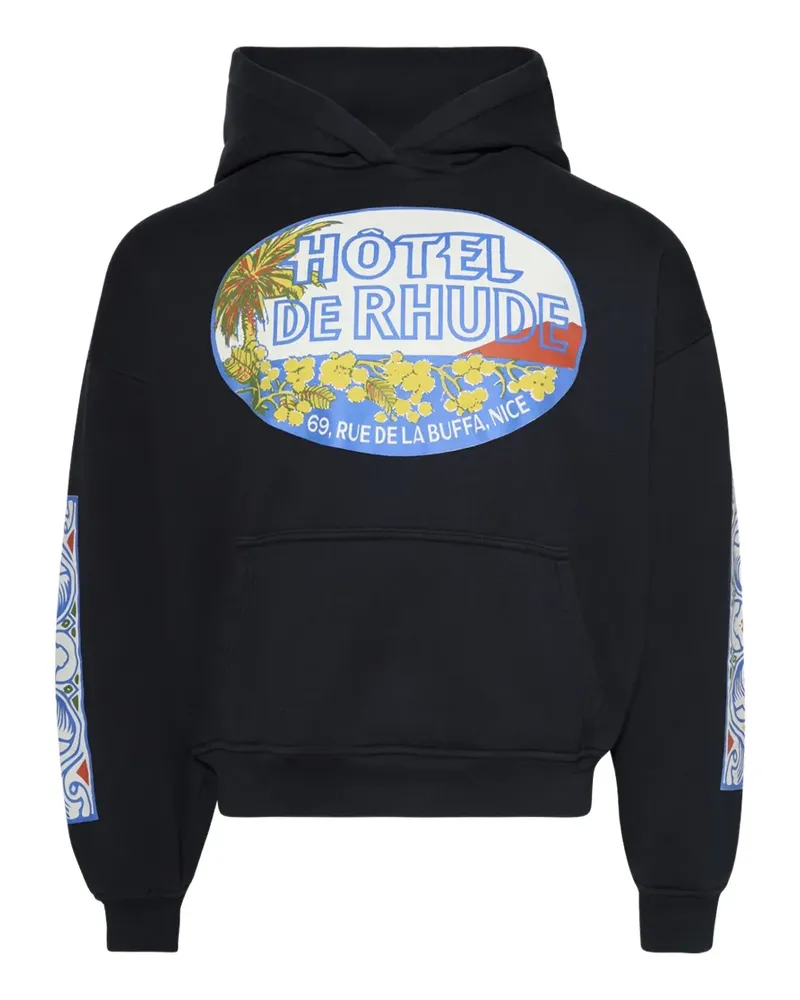 RHUDE Hotel Hoodie mit grafischem Print - Schwarz Schwarz