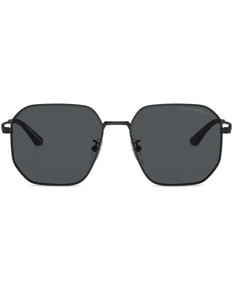 Emporio Armani Sonnenbrille mit geometrischem Gestell - Schwarz Schwarz