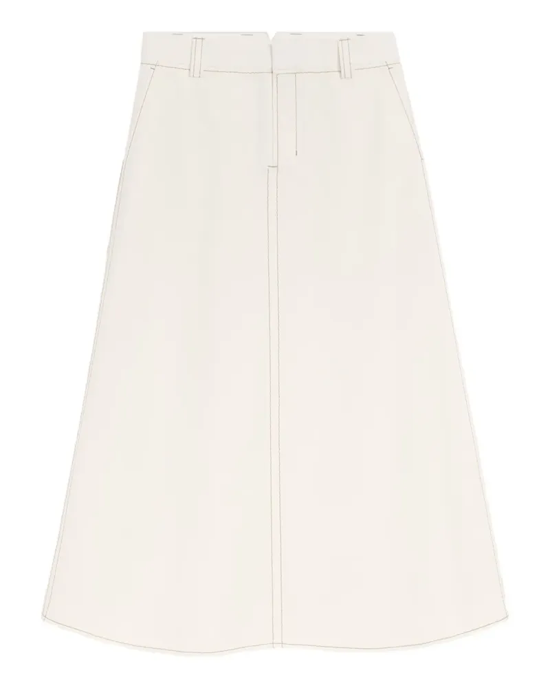 AMI Paris Maxirock in A-Linie mit Ziernähten - Nude Nude