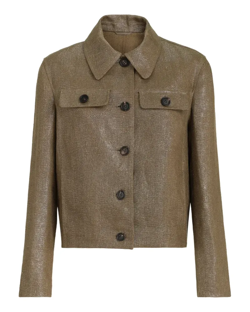 Brunello Cucinelli Jacke in Glitter-Optik - Braun Braun
