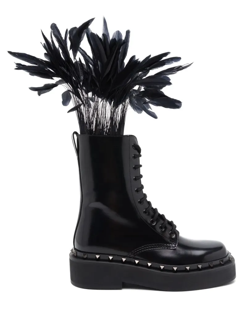 Valentino Garavani Rockstud M-Way Stiefel 50mm Schwarz