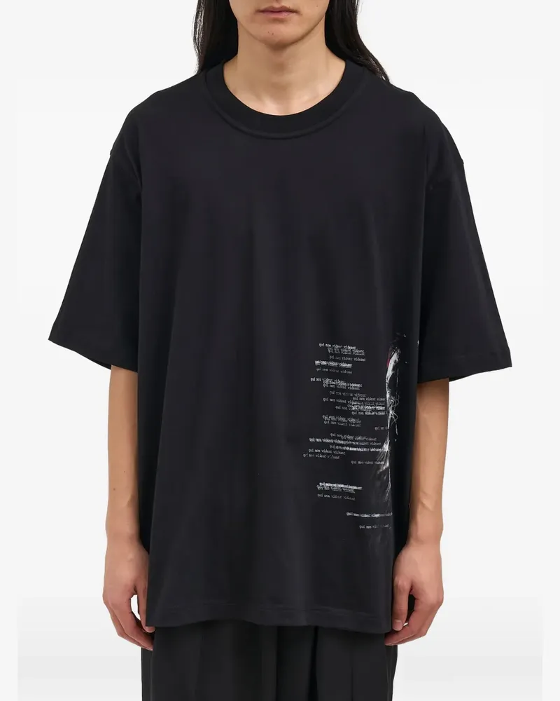 Isabel Benenato graphic-print crew-neck T-shirt - Schwarz Schwarz
