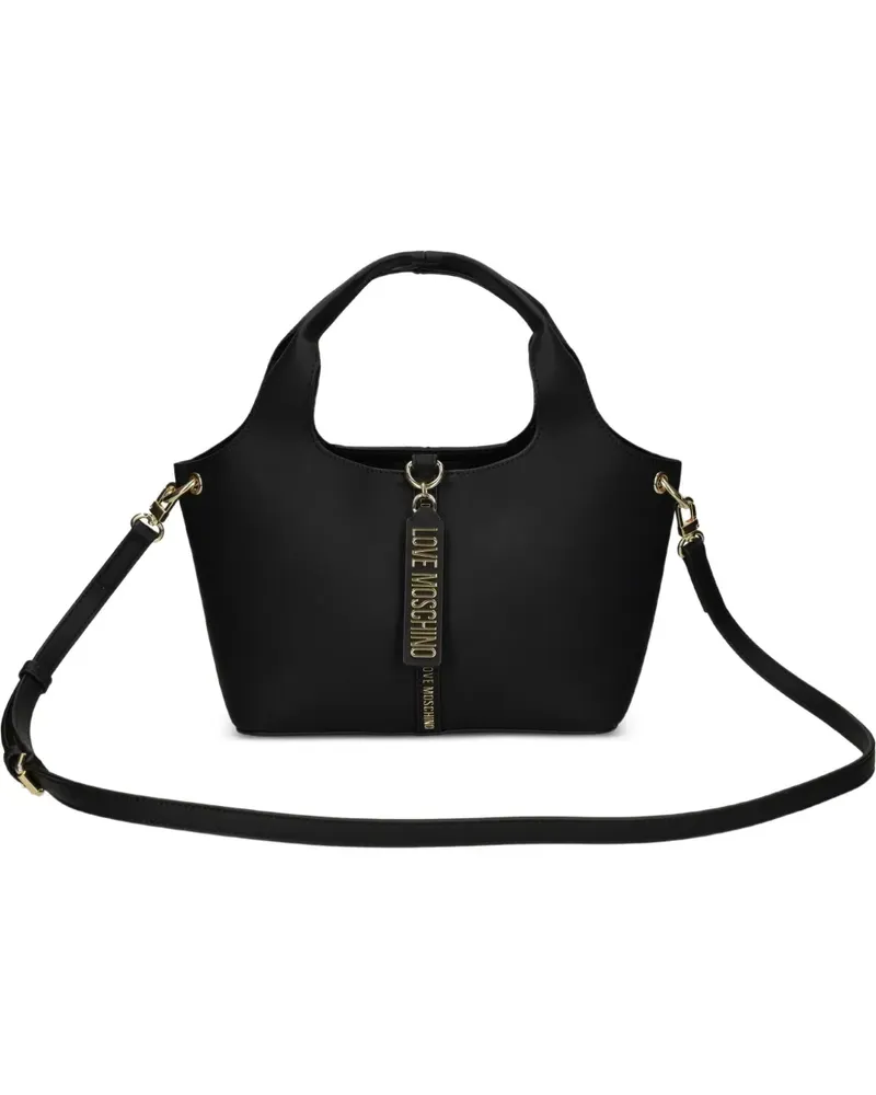Moschino Shopper mit Logo-Schild - Schwarz Schwarz
