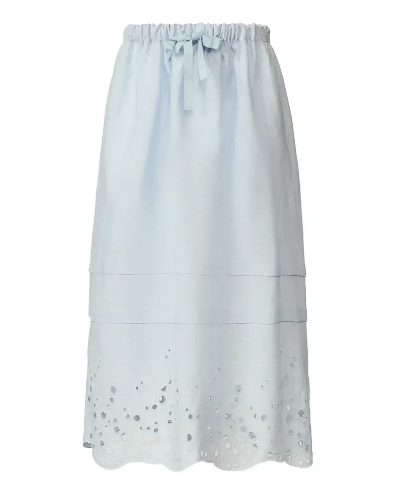 Fabiana Filippi eyelet drawstring midi skirt - Blau Blau