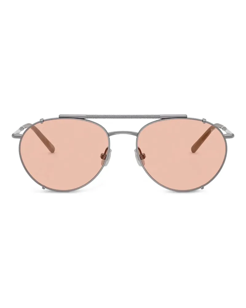 Brunello Cucinelli Carlito B. Sonnenbrille mit rundem Gestell - Grau Grau
