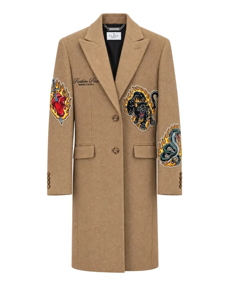 Philipp Plein Gianni Mantel mit Urban Jungle-Patches - Nude Nude