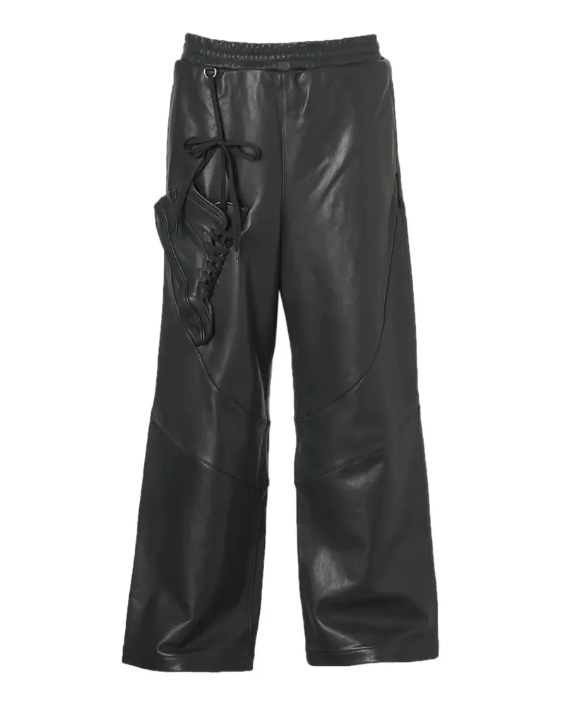 Doublet Basketball Shoe Pocket Lederhose - Schwarz Schwarz
