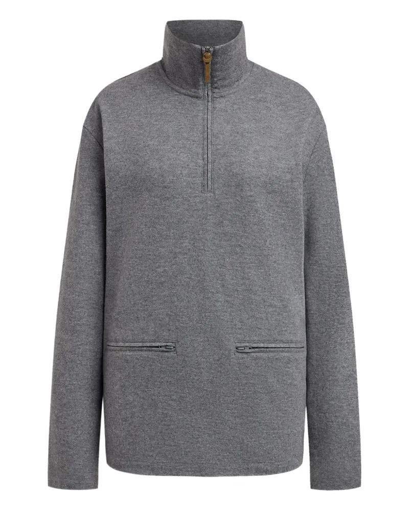 12 STOREEZ Sweatshirt mit Reißverschluss - Grau Grau