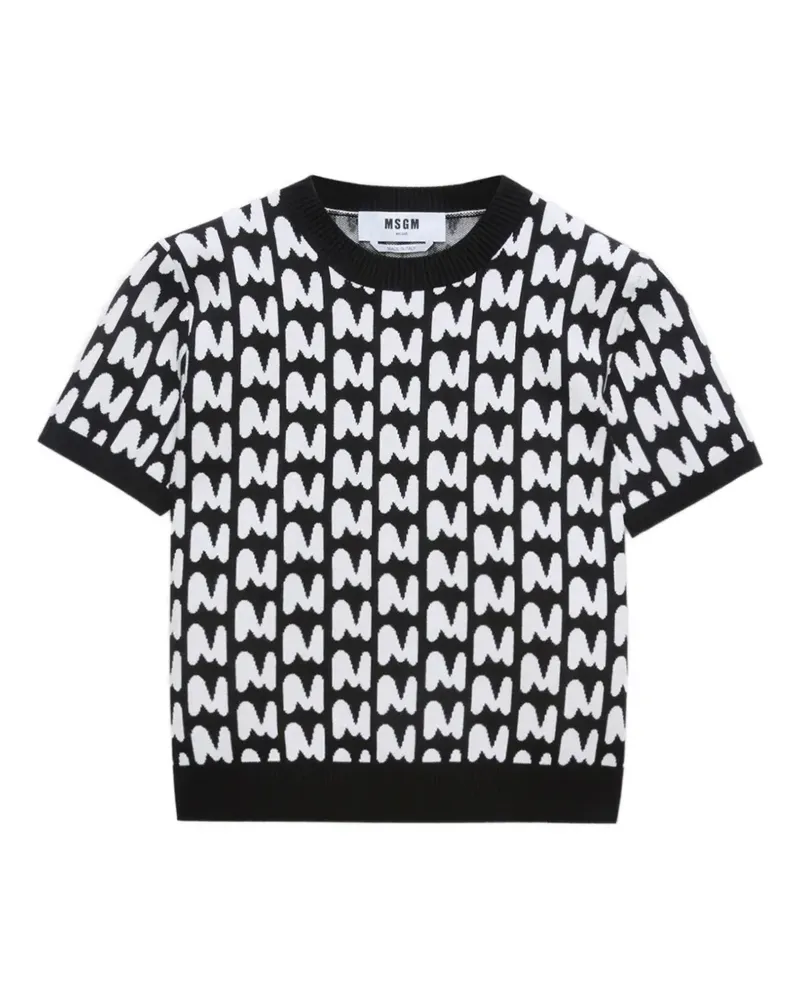 MSGM Kurzärmeliges T-Shirt - Schwarz Schwarz