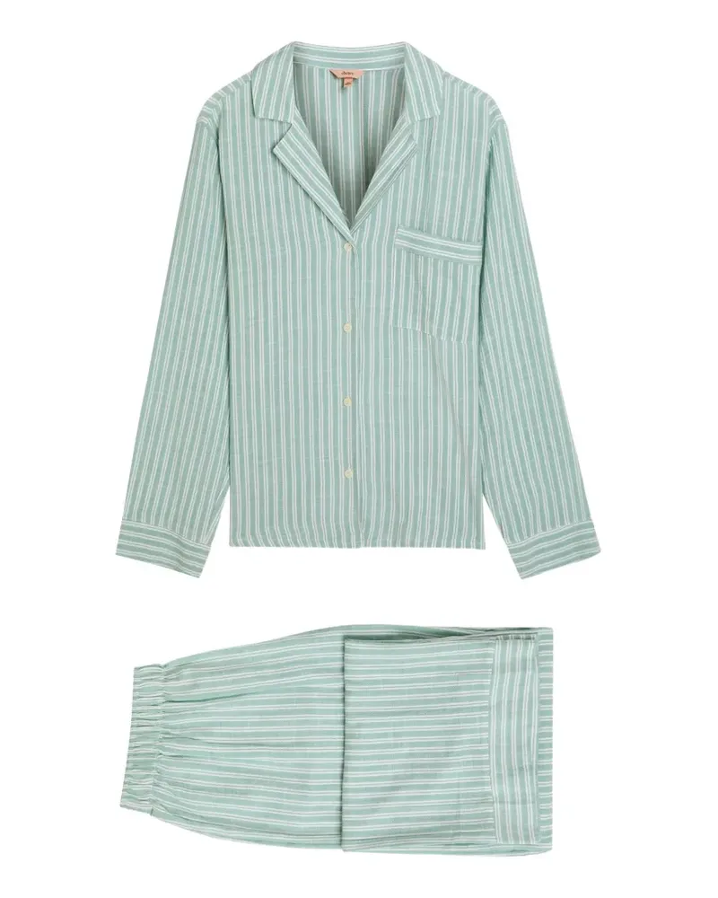 Eberjey Gestreifter Nautico Pyjama - Grün Grün