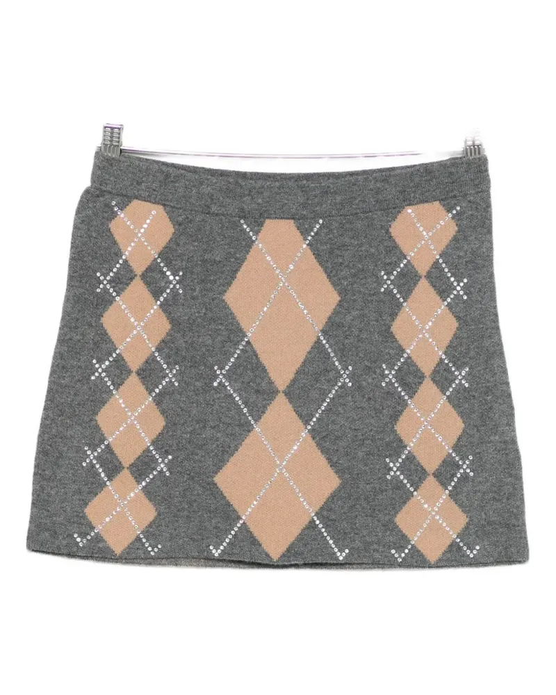 Retrofête Cecilie argyle-pattern embellished mini skirt - Grau Grau